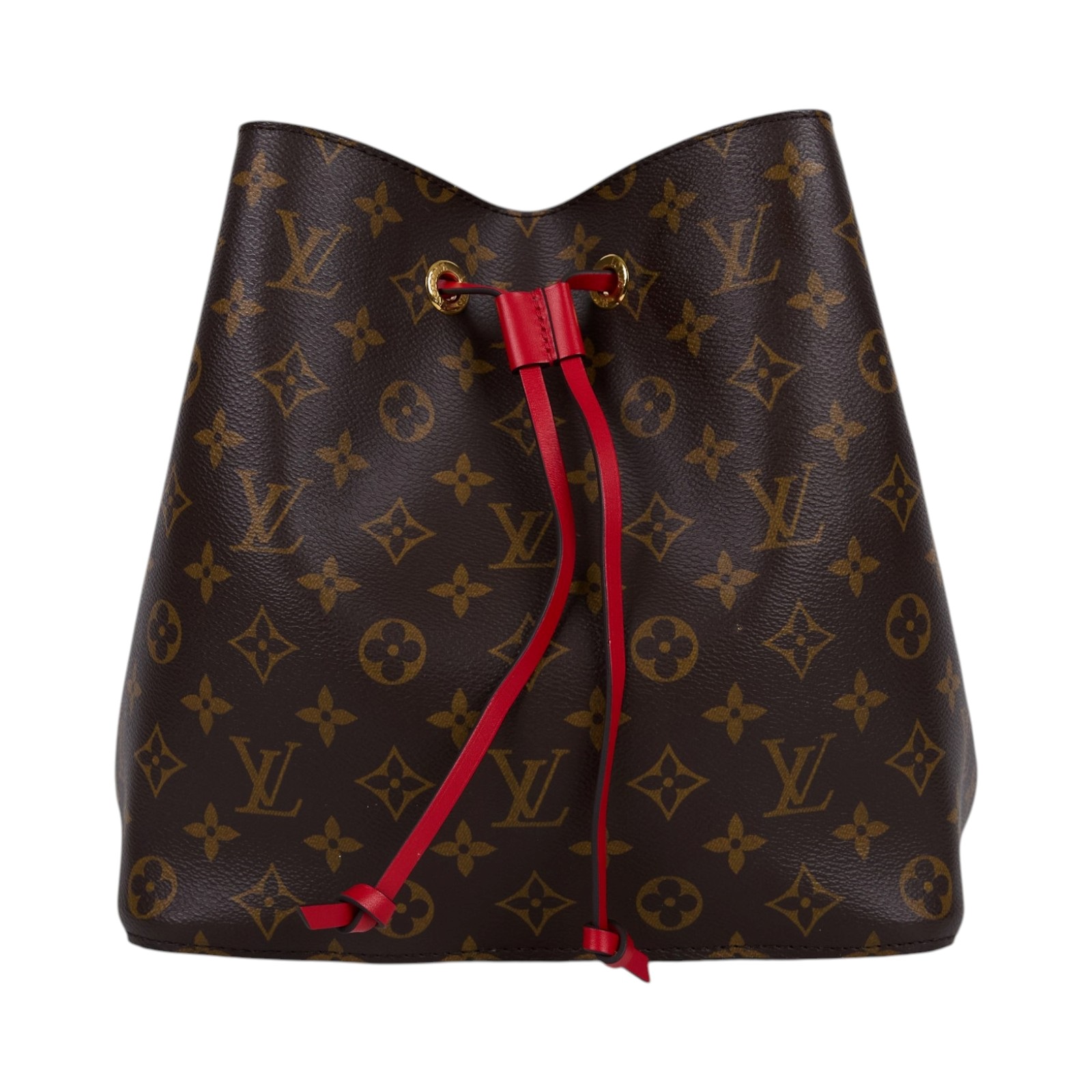 路易威登 LOUIS VUITTON NéoNoé MM 經典帆布 肩背 水桶包 紅色 M44021 原花紅NEONOE水桶包 背帶