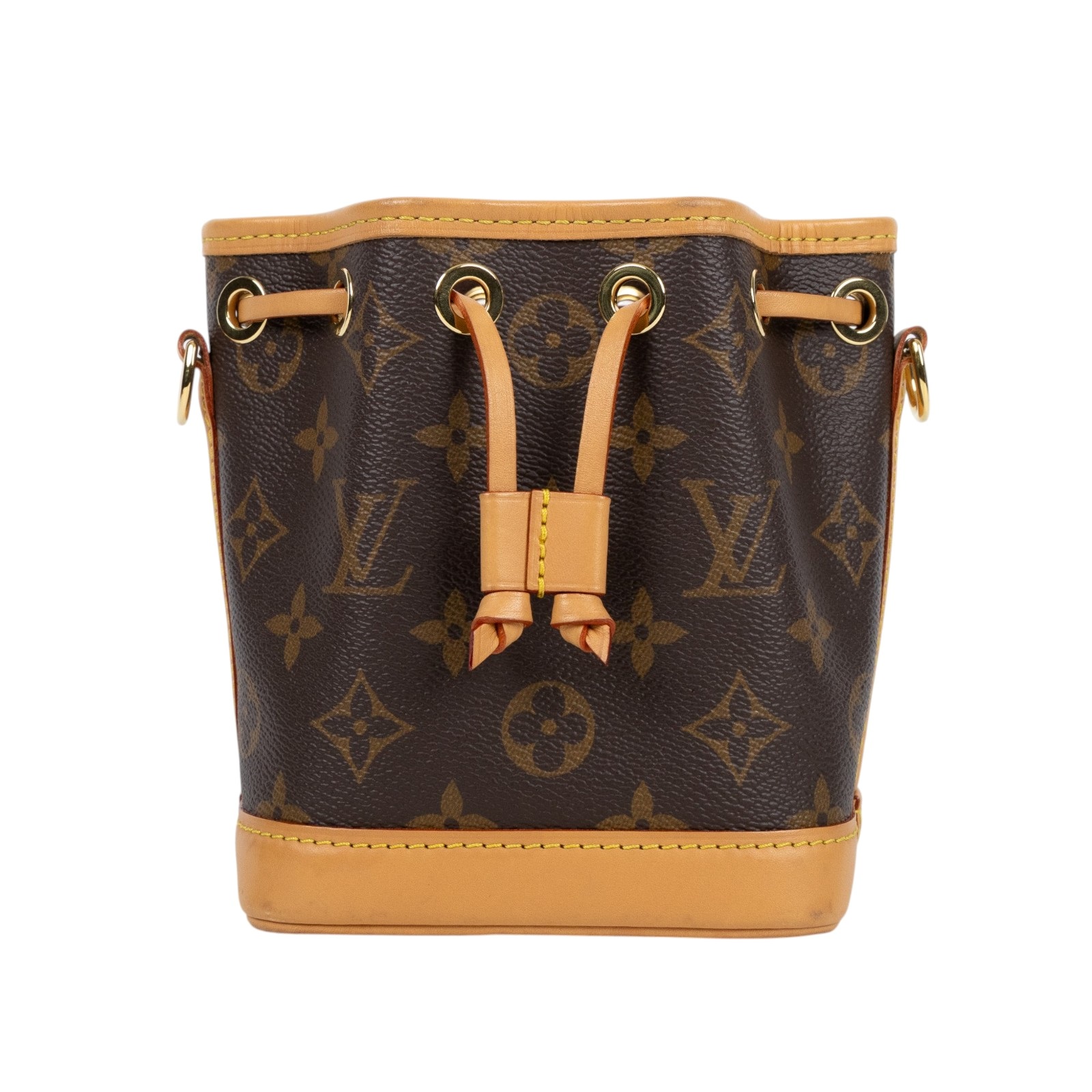 路易威登 LOUIS VUITTON Nano Noé 原花 束口水桶包 M81266 晶片款 原花NANO NOE水桶包 原廠盒子/防塵袋/背帶2/購買證明