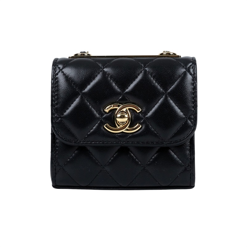 香奈兒 CHANEL Trendy 方形 迷你 口蓋包 A81633 Y60767 晶片款 黑金羊TRENDY CC迷你鍊條包 原廠盒子/防塵袋/購買證明影本