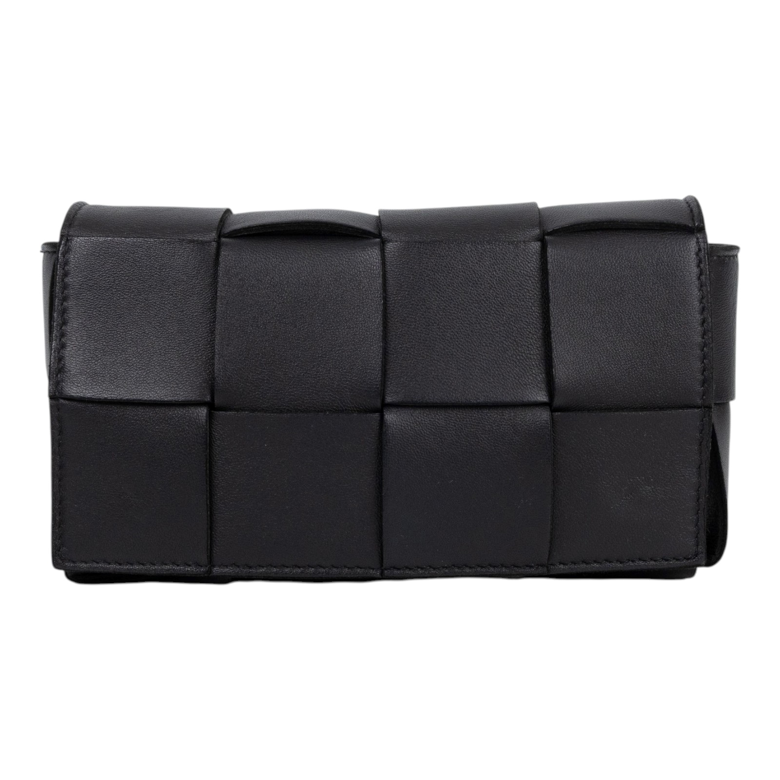 寶緹嘉 BOTTEGA VENETA Cassette 方形編織 腰包 668572VMAY1 黑CASSETTE腰包2X4 防塵袋/購買證明影本