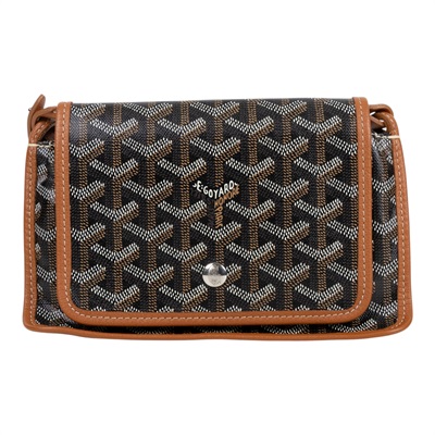 高雅德 GOYARD Plumet Pocket Wallet 肩背 隨身錢包 PLUMETPMLTY 焦糖拚黑PLUMET 防塵袋