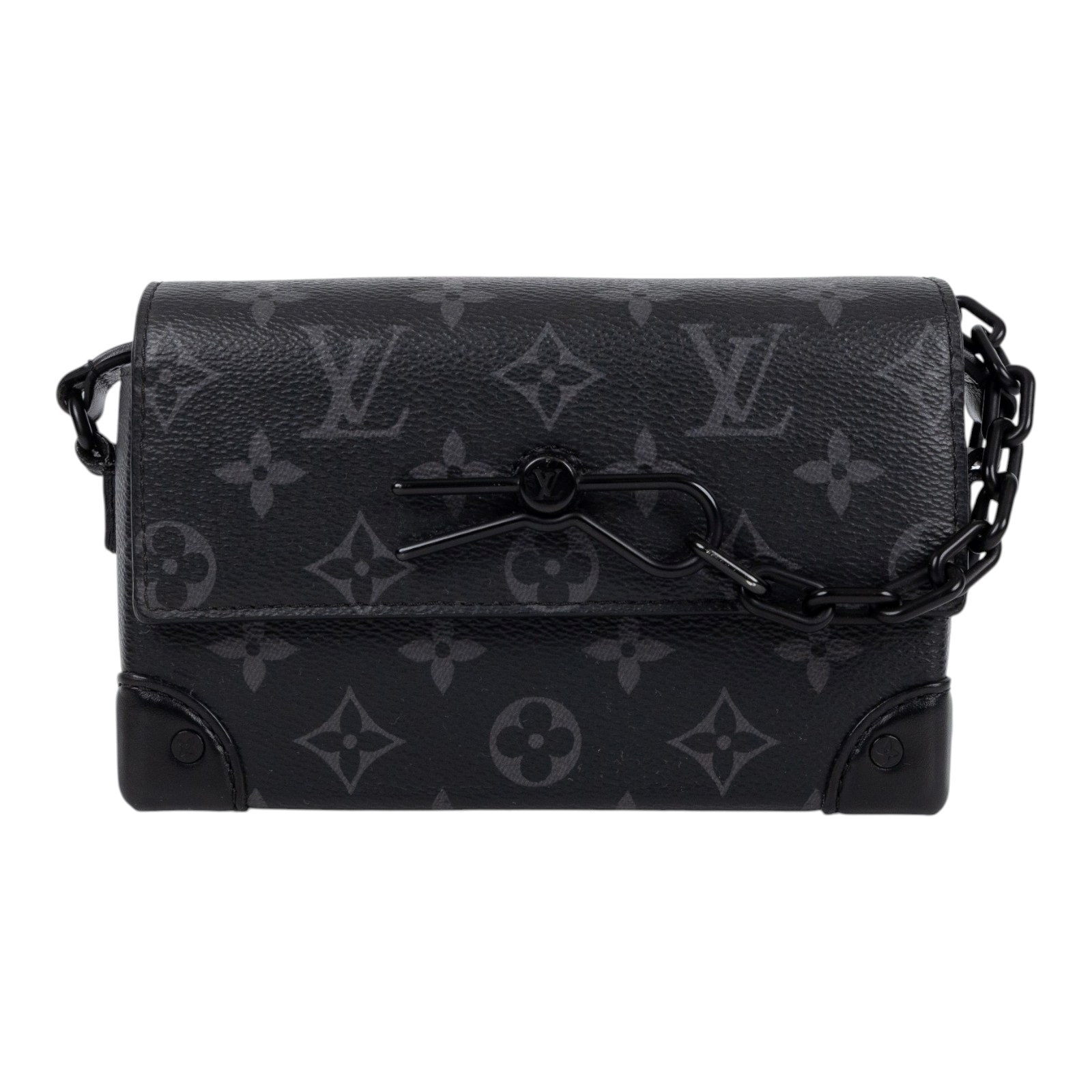 路易威登 LOUIS VUITTON Steamer 隨身錢包 肩背 M81783 晶片款 黑原花STEAMER隨身包 防塵袋