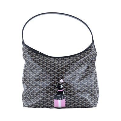 高雅德 GOYARD Bohème Hobo Bag PM 托特包 BOHEMEPMLTY 黑法鬥&amp;粉色蝴蝶手繪HOBO BOHEME PM 內袋