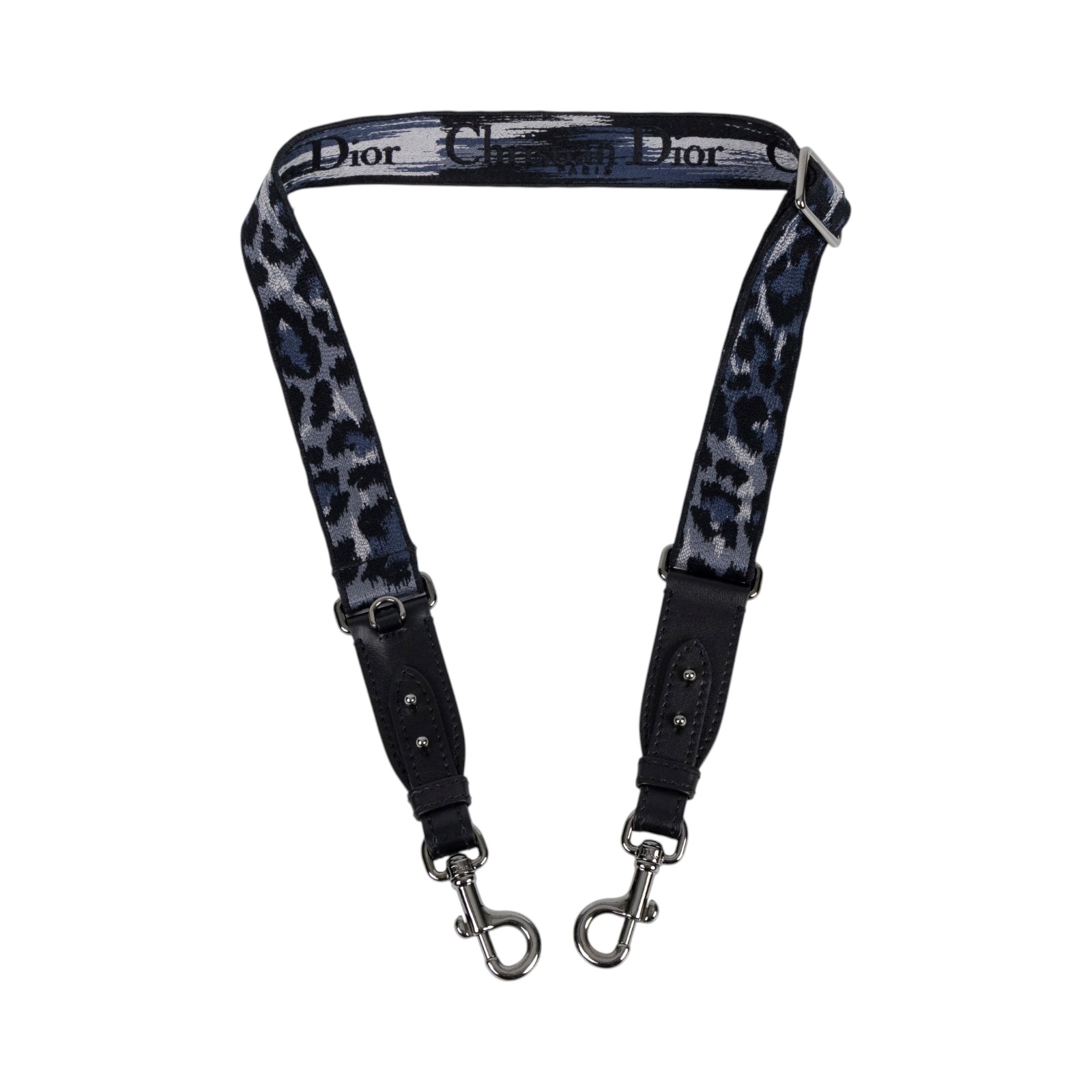迪奧 CHRISTIAN DIOR 刺繡 肩帶 背帶 S8552CRHM 藍黑豹紋肩背帶 防塵袋