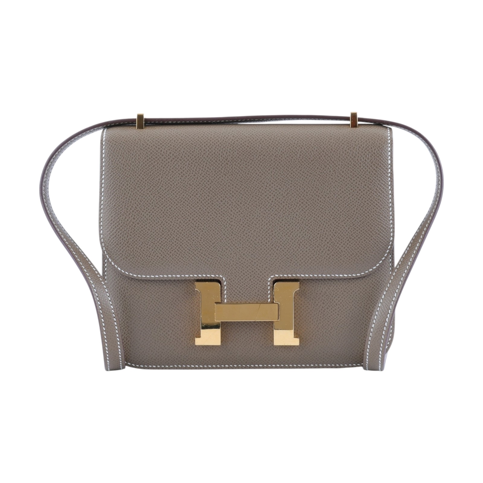 愛馬仕 Hermes Constance Bag 康康包 MIni 18  金色五金 大象灰 H083905CC18 /UCT514GU  原廠盒子/防塵袋/香港購買證明/鏡子