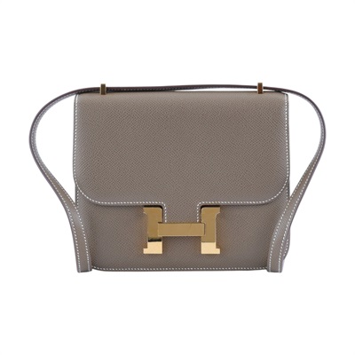 愛馬仕 Hermes Constance Bag 康康包 MIni 18  金色五金 大象灰 H083905CC18 /UCT514GU  原廠盒子/防塵袋/香港購買證明/鏡子