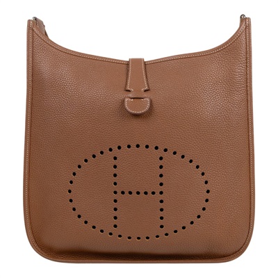 愛馬仕 Hermes Evelyne Bag 伊芙琳包 33 EV33 X BS 003 ZB X刻金棕EVELYNE33 背帶