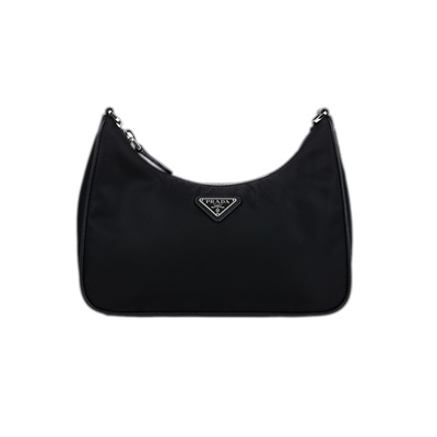 普拉達 PRADA Re-Edition 2005 Re-Nylon 手袋 1BH204_R064 黑銀NYLON三合一 HOBO 背帶2/防塵袋/內袋/吊牌