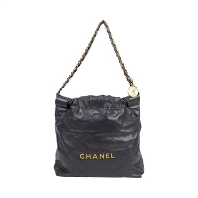 香奈兒 CHANEL 22 小型 束口包 AS3260 晶片款 灰金22包 小號 原廠盒子/防塵袋/內袋