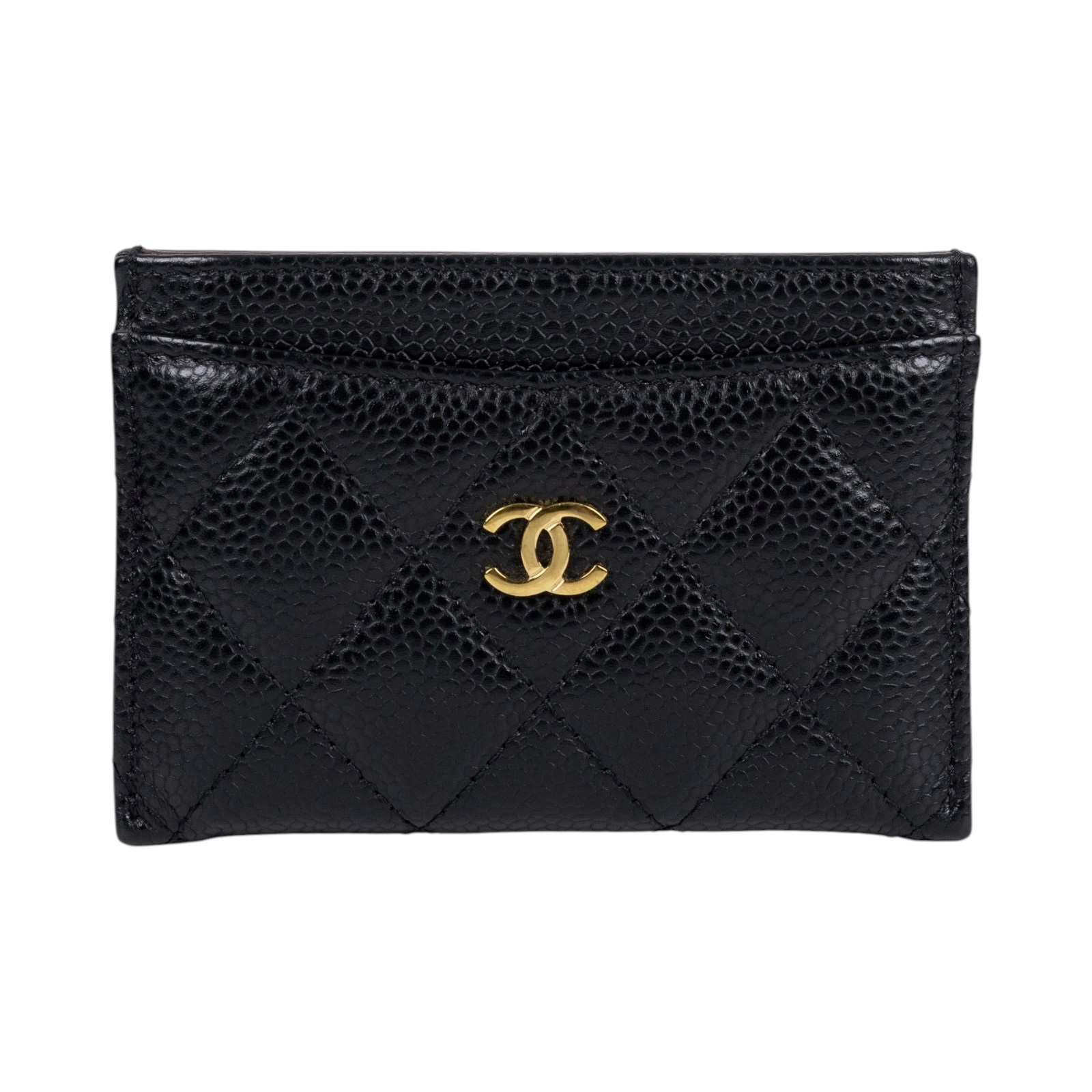 香奈兒 CHANEL CC LOGO 經典卡片夾 AP0213 晶片款 黑金荔枝卡夾 原廠盒子/防塵袋