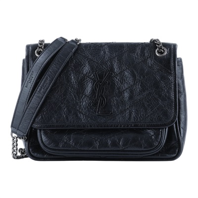 聖羅蘭 YSL SAINT LAURENT Niki 復古小牛皮 Baby 斜背 翻蓋包 5330370EN04 黑NIKI BABY 防塵袋