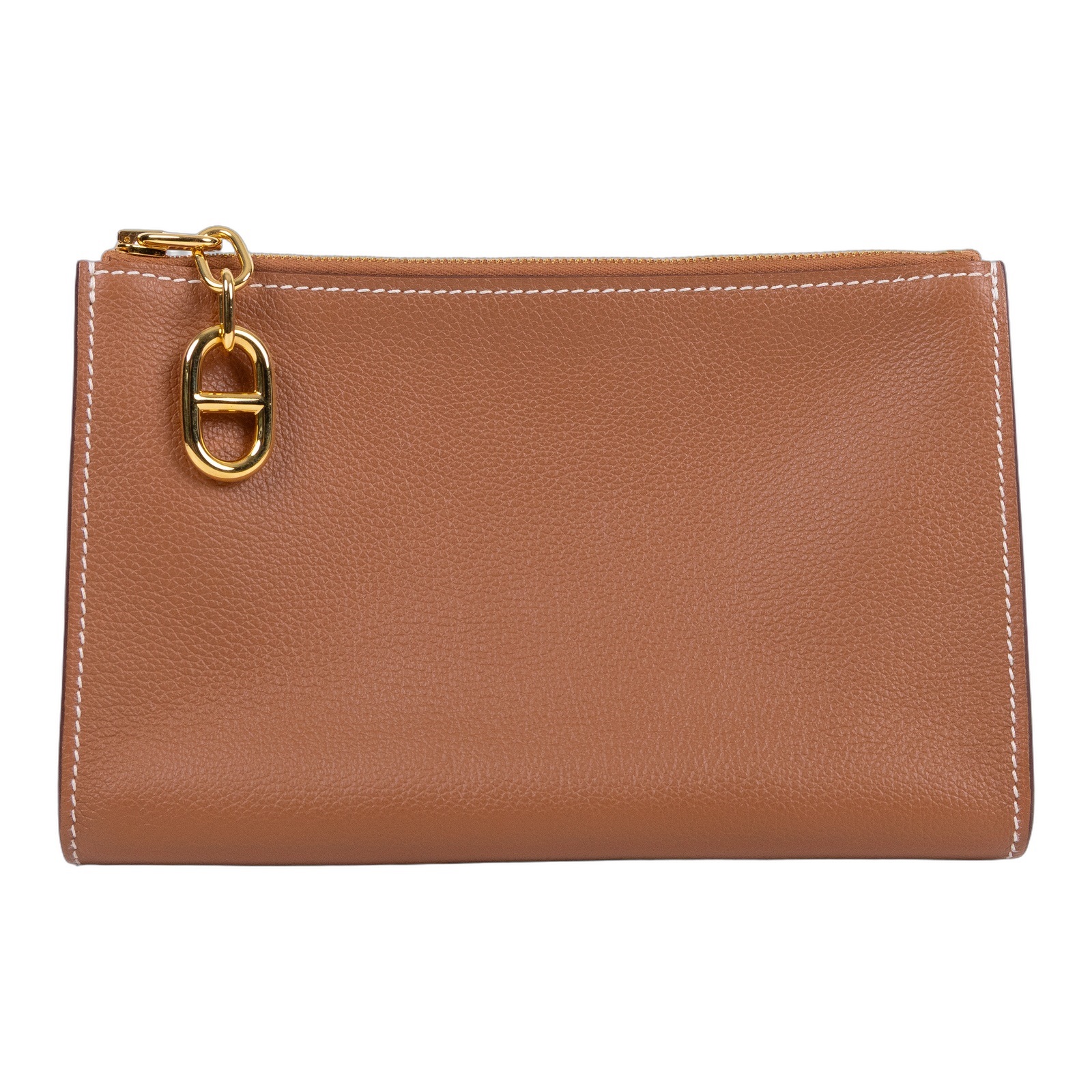 愛馬仕 Hermes Zipengo Chaine d'Ancre PM 手拿包 金色五金 金棕色 H084321CC37 /  無附屬品