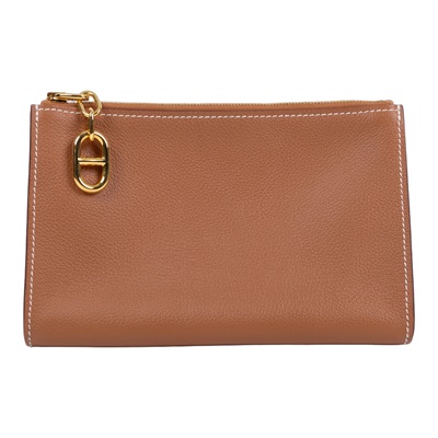 愛馬仕 Hermes Zipengo Chaine d'Ancre PM 手拿包 金色五金 金棕色 H084321CC37 /  無附屬品