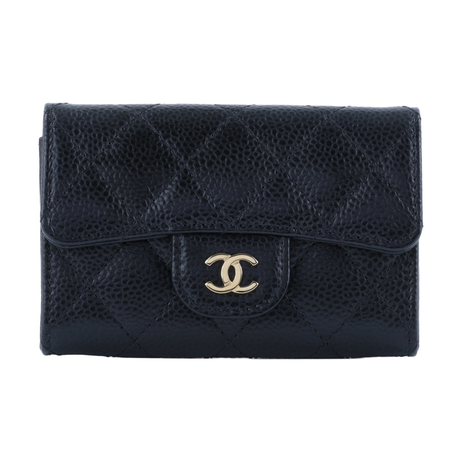 香奈兒 CHANEL CC LOGO 口蓋 卡片夾 錢包 AP0214 Y01864 晶片款 黑金荔枝掀蓋卡包 原廠盒子/防塵袋/購買證明影本