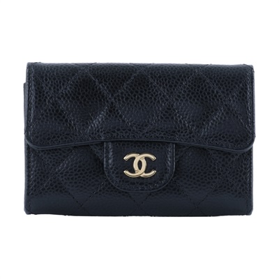 香奈兒 CHANEL CC LOGO 口蓋 卡片夾 錢包 AP0214 Y01864 晶片款 黑金荔枝掀蓋卡包 原廠盒子/防塵袋/購買證明影本