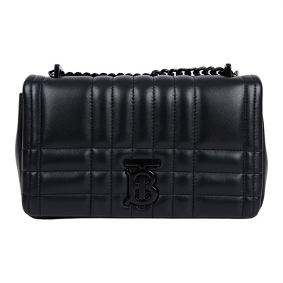 博柏利 BURBERRY Small Lola 肩背包 斜背包 8059517 全黑款TB LOGO黑羊皮 LOLA 防塵袋