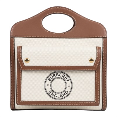 博柏利 BURBERRY Mini Pocket Tote 手提包 肩背包 斜背包 8028062 棕帆布POCKET MINI 防塵袋/背帶