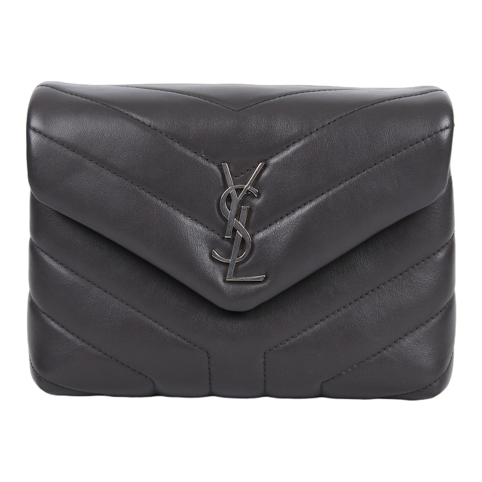 聖羅蘭 YSL SAINT LAURENT Loulou 絎縫 皮革 TOY 手袋 銀色五金 467072DV706 灰銀LOULOU TOY 防塵袋