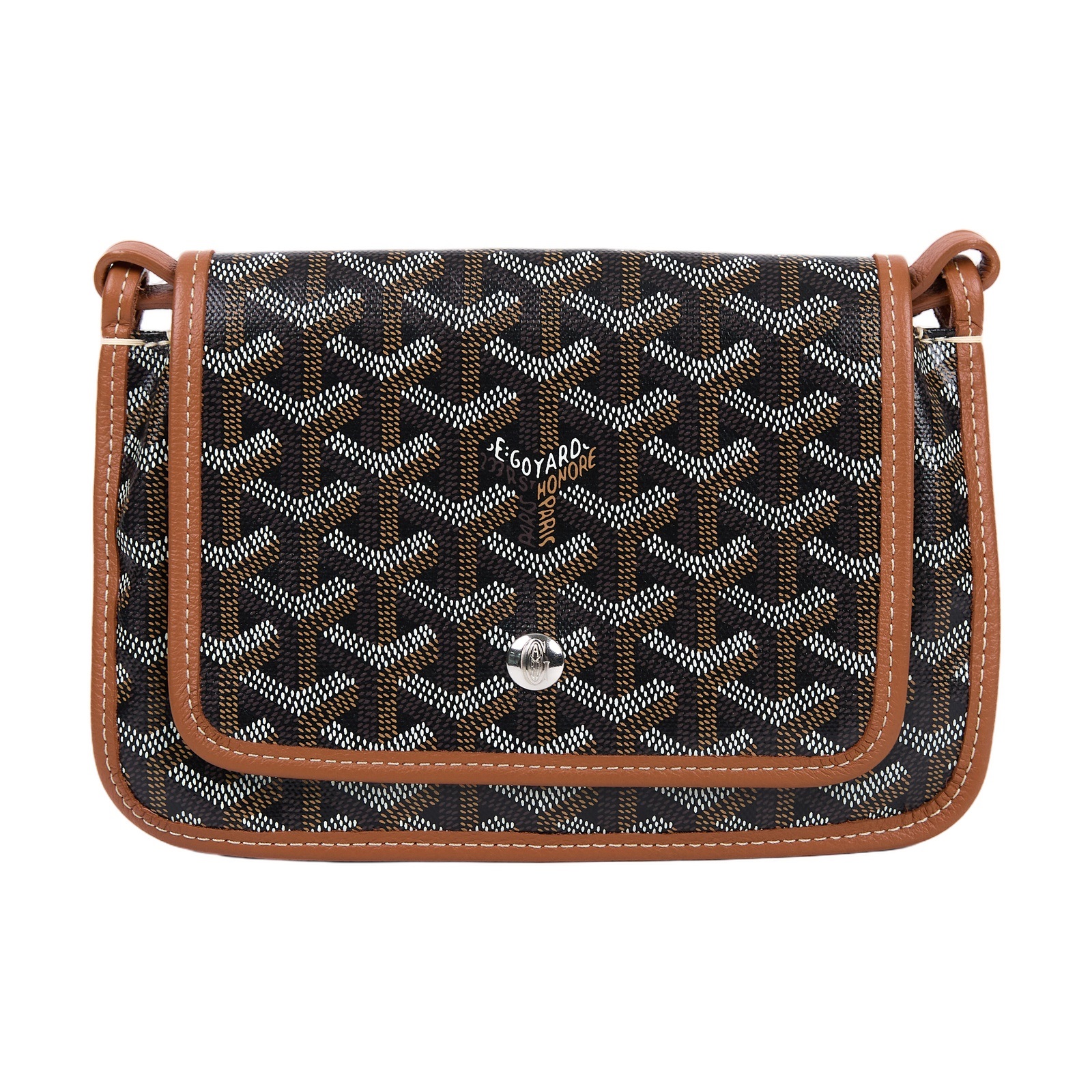 高雅德 GOYARD Plumet Pocket Wallet 肩背 隨身錢包 PLUMETPMLTY 焦糖黑PLUMET 防塵袋