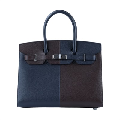 愛馬仕 Hermes Kelly Sellier 凱莉包 30 銀色五金 靛藍色 馬鞍紅色 H082014CKAK 防塵袋/原廠盒子/購買證明影本/鎖組/吊牌/雨衣