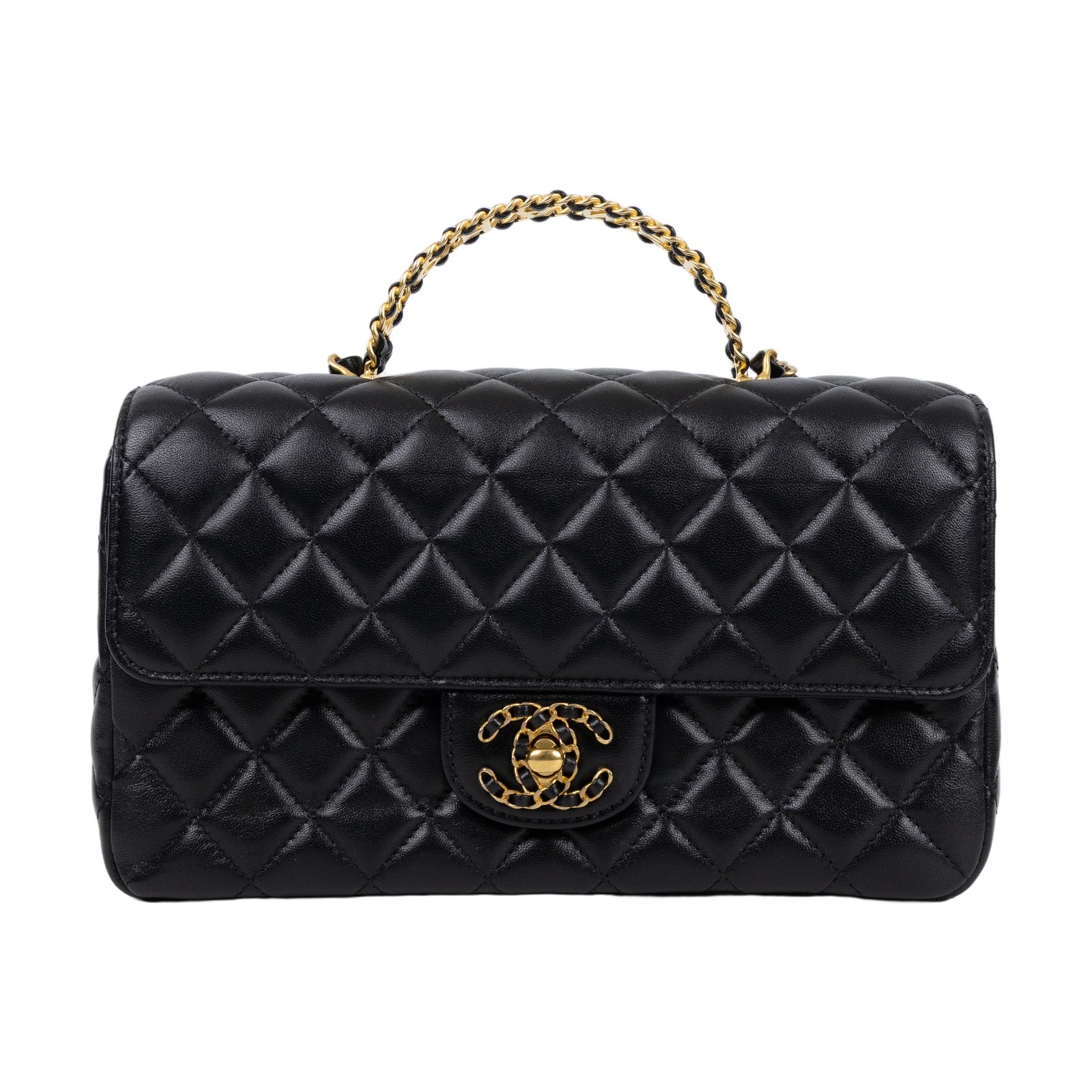 香奈兒 CHANEL COCO Handle 手提包 口蓋包 肩背包 斜背包 AS4530 B14824 晶片款 黑羊手提包 原廠盒子/購買證明