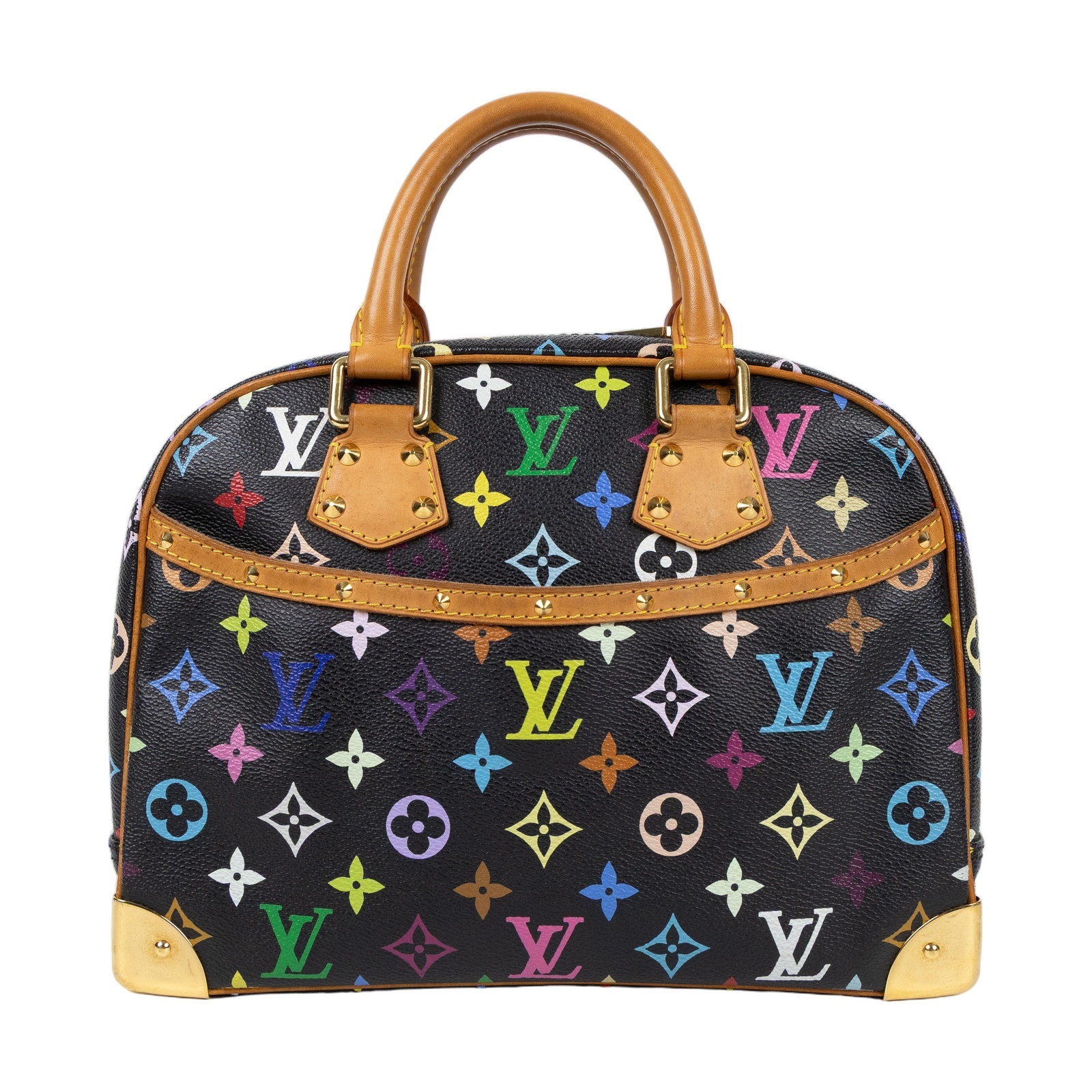 路易威登 LOUIS VUITTON Trouville 經典帆布 手提 小珍包 村上隆聯名 M92662 黑彩手提包 無附屬品