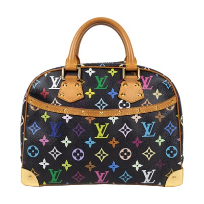 路易威登 LOUIS VUITTON Trouville 經典帆布 手提 小珍包 村上隆聯名 M92662 黑彩手提包 無附屬品