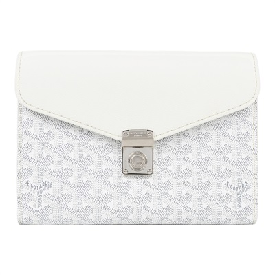 高雅德 GOYARD Chypre Wallet Pouch CHYPRPPMLTY 白Chypre Wallet Pouch 原廠盒子/防塵袋/購買證明/背帶