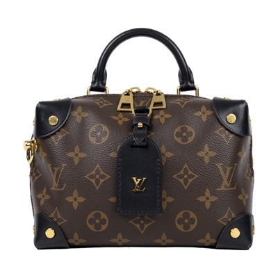路易威登 LOUIS VUITTON Petite Malle Souple 經典帆布 拉鍊 手提 斜背包 M45571 晶片款  背帶2