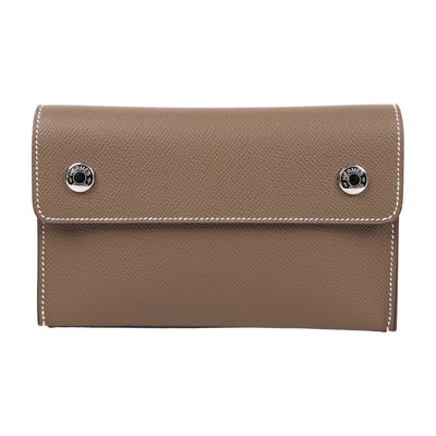 愛馬仕 Hermes Nap wallet 隨身錢包 銀色五金 大象灰 H085291CK18 /G AM 003 UH  原廠盒子/防塵袋/購買證明影本