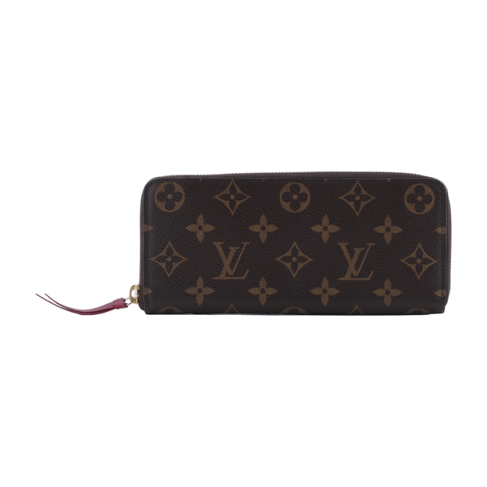 路易威登 LOUIS VUITTON Clémence 錢包 拉鍊 長夾 經典帆布 紫紅色 M60742 晶片款 原花拼紫紅Clémence拉鍊長夾 無附屬品