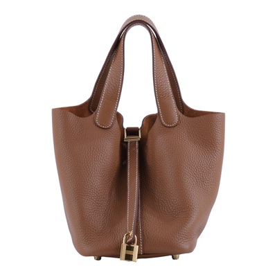 愛馬仕 Hermes Picotin Lock 18 菜籃子包 金色五金 金棕 H056289CC37 /K AK 001 MM  防塵袋/鎖組