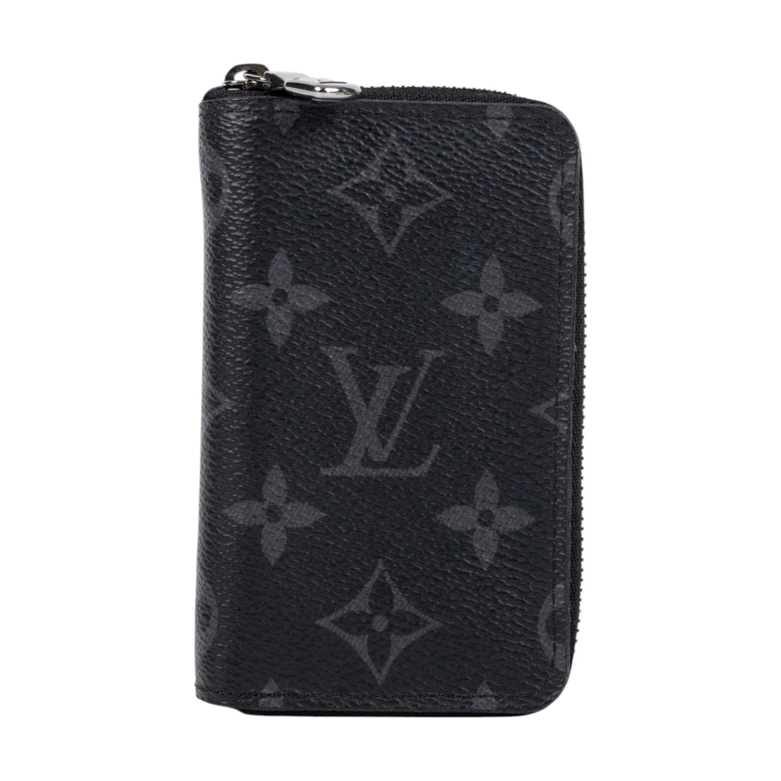 路易威登 LOUIS VUITTON Eclipse 錢包 卡夾 M81662 晶片款 黑原花拉鍊零錢卡包 防塵袋