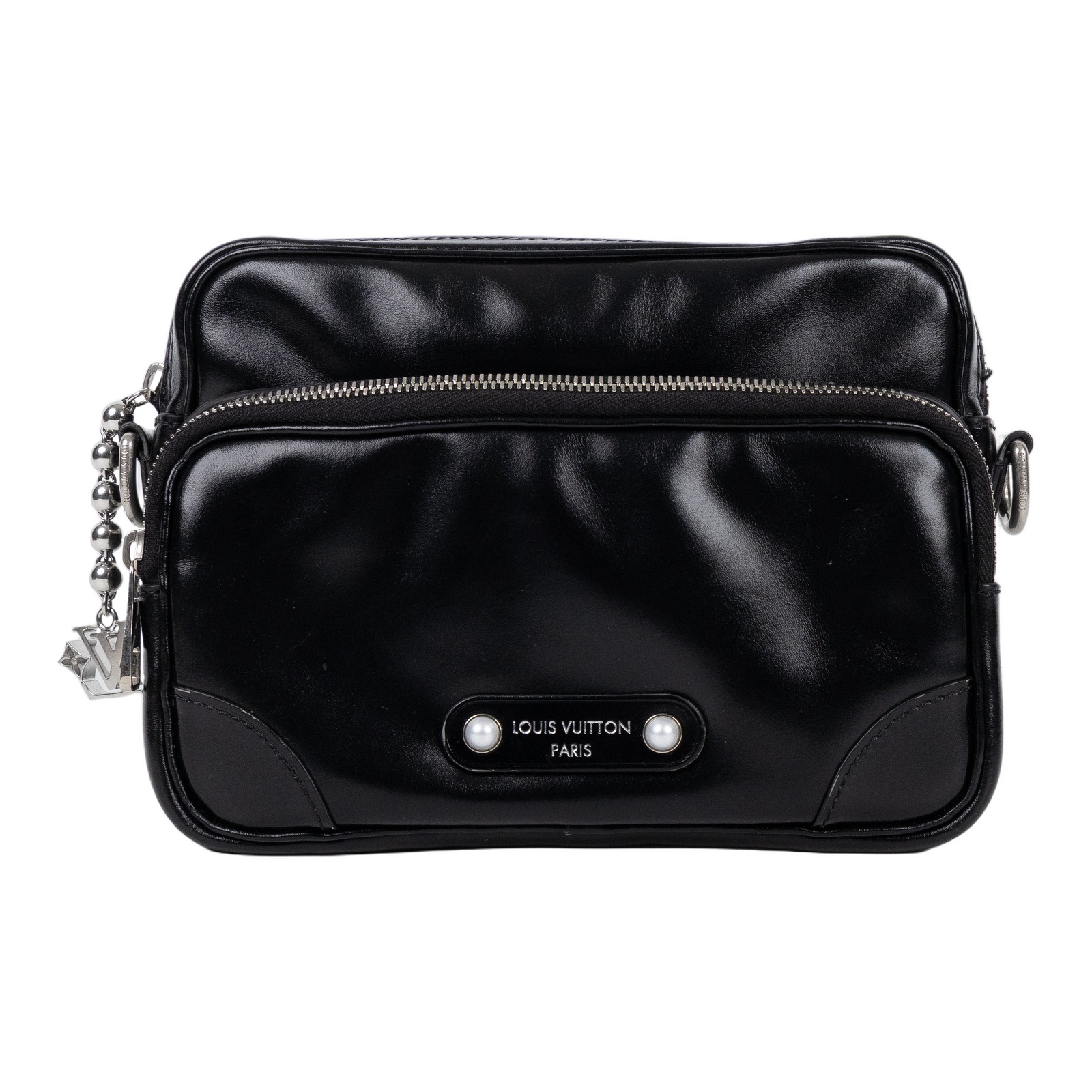 路易威登 LOUIS VUITTON Nil 斜背包 肩背包 手提包 M13987 晶片款 黑皮革Nil 防塵袋/購買證明/行李吊牌/背帶2