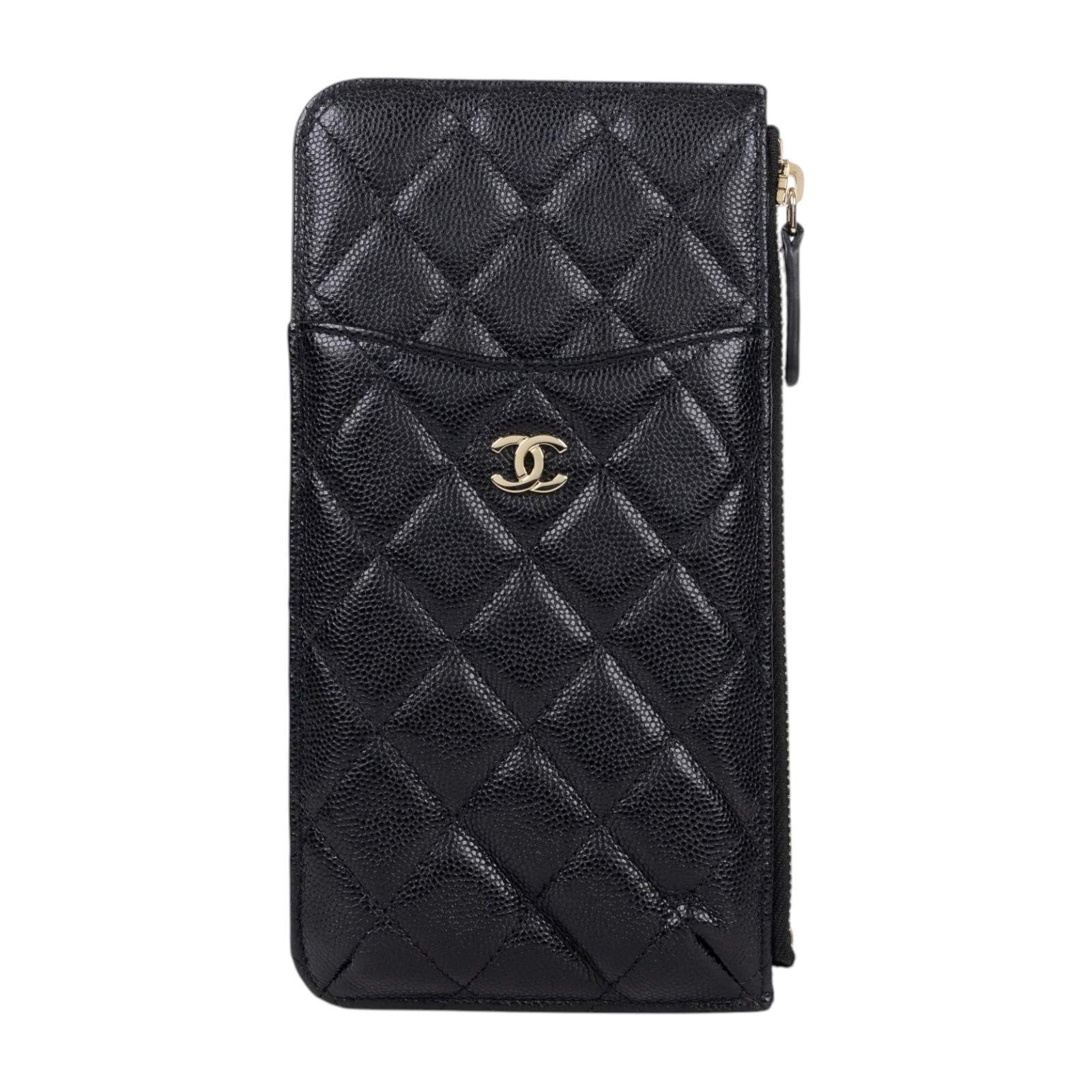 香奈兒 CHANEL CC LOGO 菱格紋 卡夾 長夾 錢包 AP0225 Y33352 29開黑荔枝一字拉鍊長夾 原廠盒子/保證卡/購買證明
