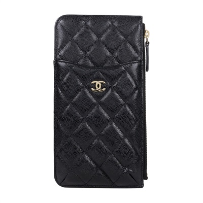香奈兒 CHANEL CC LOGO 菱格紋 卡夾 長夾 錢包 AP0225 Y33352 29開黑荔枝一字拉鍊長夾 原廠盒子/保證卡/購買證明