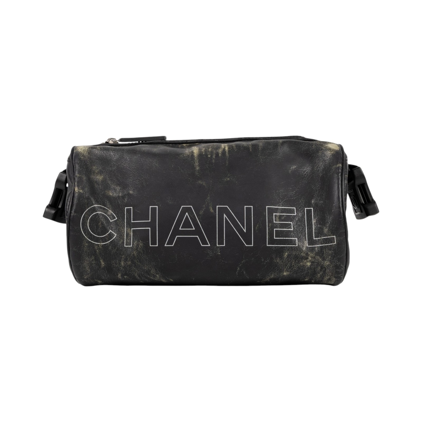 香奈兒 CHANEL Sport Line 圓筒包 側背包 A24984 12開黑圓筒側背包 保證卡/背帶