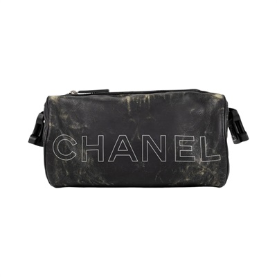 香奈兒 CHANEL Sport Line 圓筒包 側背包 A24984 12開黑圓筒側背包 保證卡/背帶