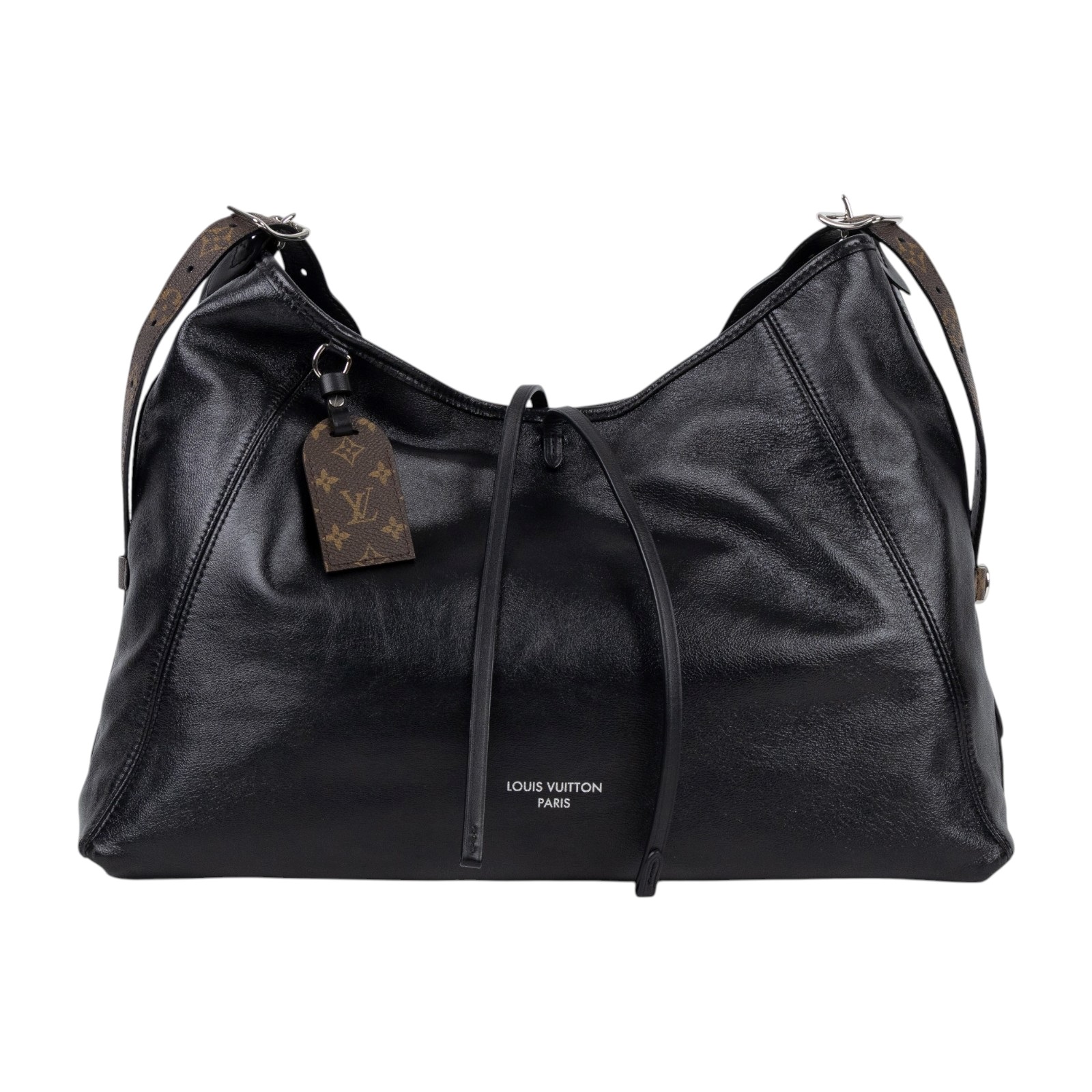 路易威登 LOUIS VUITTON CarryAll Vibe MM 手提 肩背包 黑色 M25143 晶片款  原廠盒子/內袋/購買證明