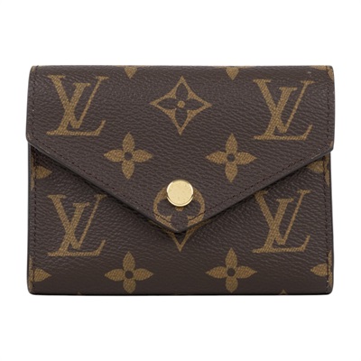 路易威登 LOUIS VUITTON Victorine 錢包 塗層帆布 芭蕾粉色 M62360 晶片款 原花粉VICTORINE三折短夾 原廠盒子/防塵袋