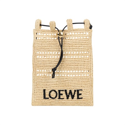 羅意威 LOEWE 編織 拉菲草 肩背包 斜背包 C756PHPX01 拉菲草LOGO抽繩包 防塵袋