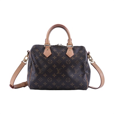 路易威登 LOUIS VUITTON Speedy Bandoulière  25 經典帆布 手提 斜背 波士頓包 M41113 晶片款  防塵袋/背帶/鎖組