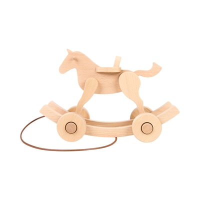 愛馬仕 Hermes Spirit pull-along horse 實心櫸木拉環小馬 原木色 H400157Mv01 H400157M 01  無附屬品