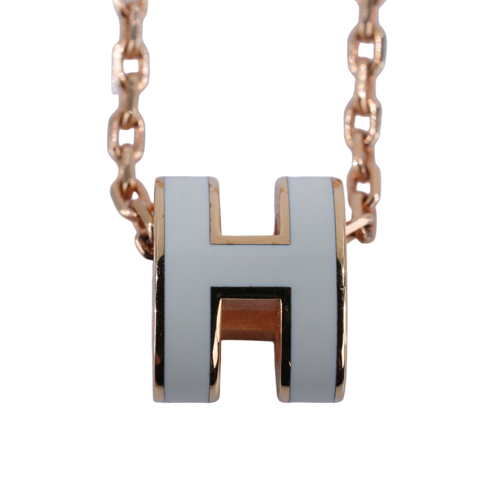 愛馬仕 Hermes Mini Pop H 墜飾 白色 H147992Fv49 ST 02 63 白/金MINI POP H項鍊 原廠盒子