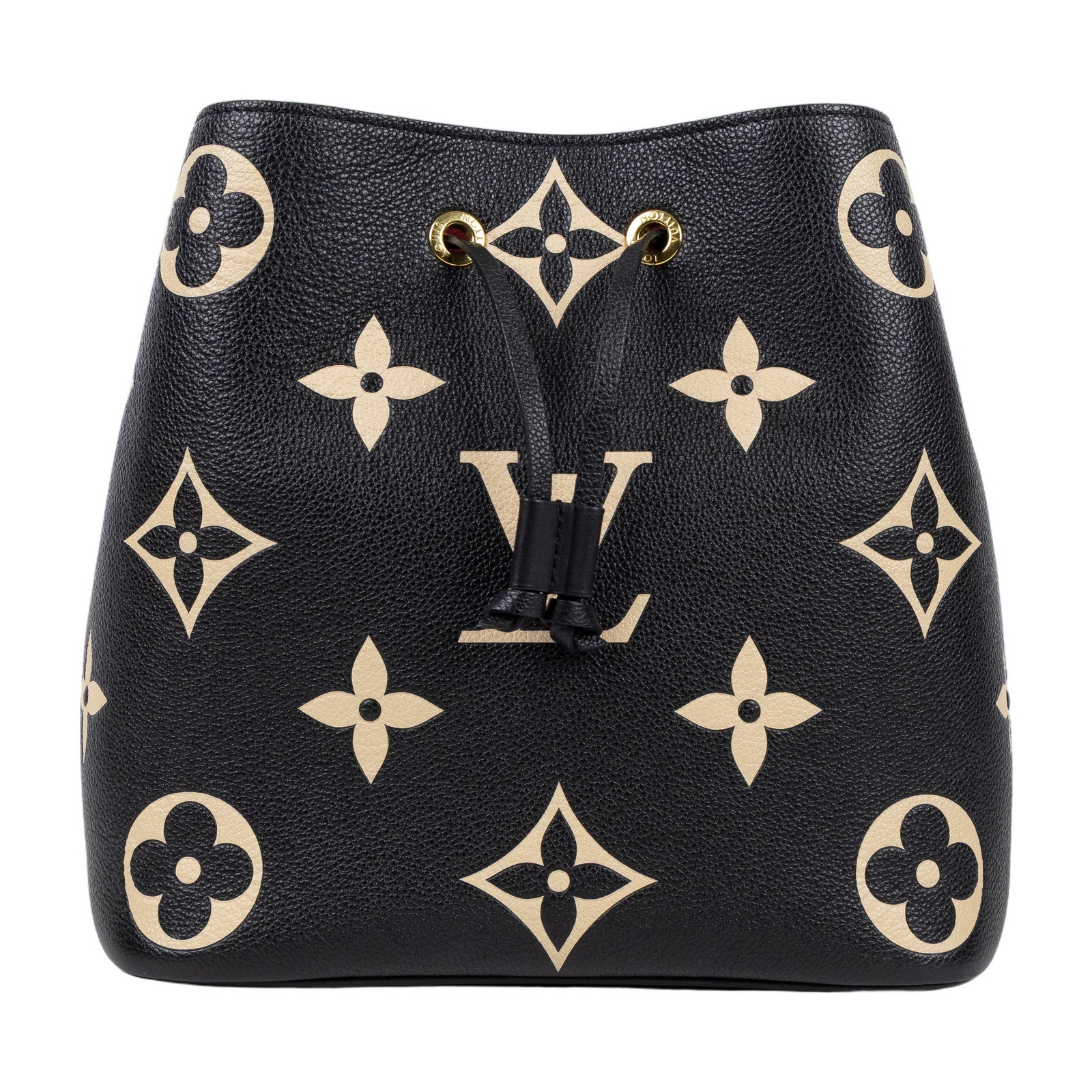 路易威登 LOUIS VUITTON NéoNoé MM 皮革 肩背 水桶包 黑色/奶油色 M45497 晶片款  防塵袋2/內袋/背帶2