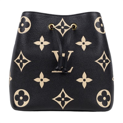路易威登 LOUIS VUITTON NéoNoé MM 皮革 肩背 水桶包 黑色/奶油色 M45497 晶片款  防塵袋2/內袋/背帶2