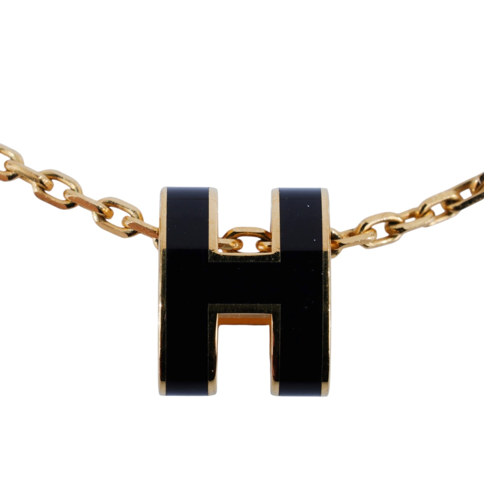 愛馬仕 Hermes Pop H 墜飾 黑色 H147991Fv03 GD 02 82 黑金色 MINI POP H項鍊 防塵袋