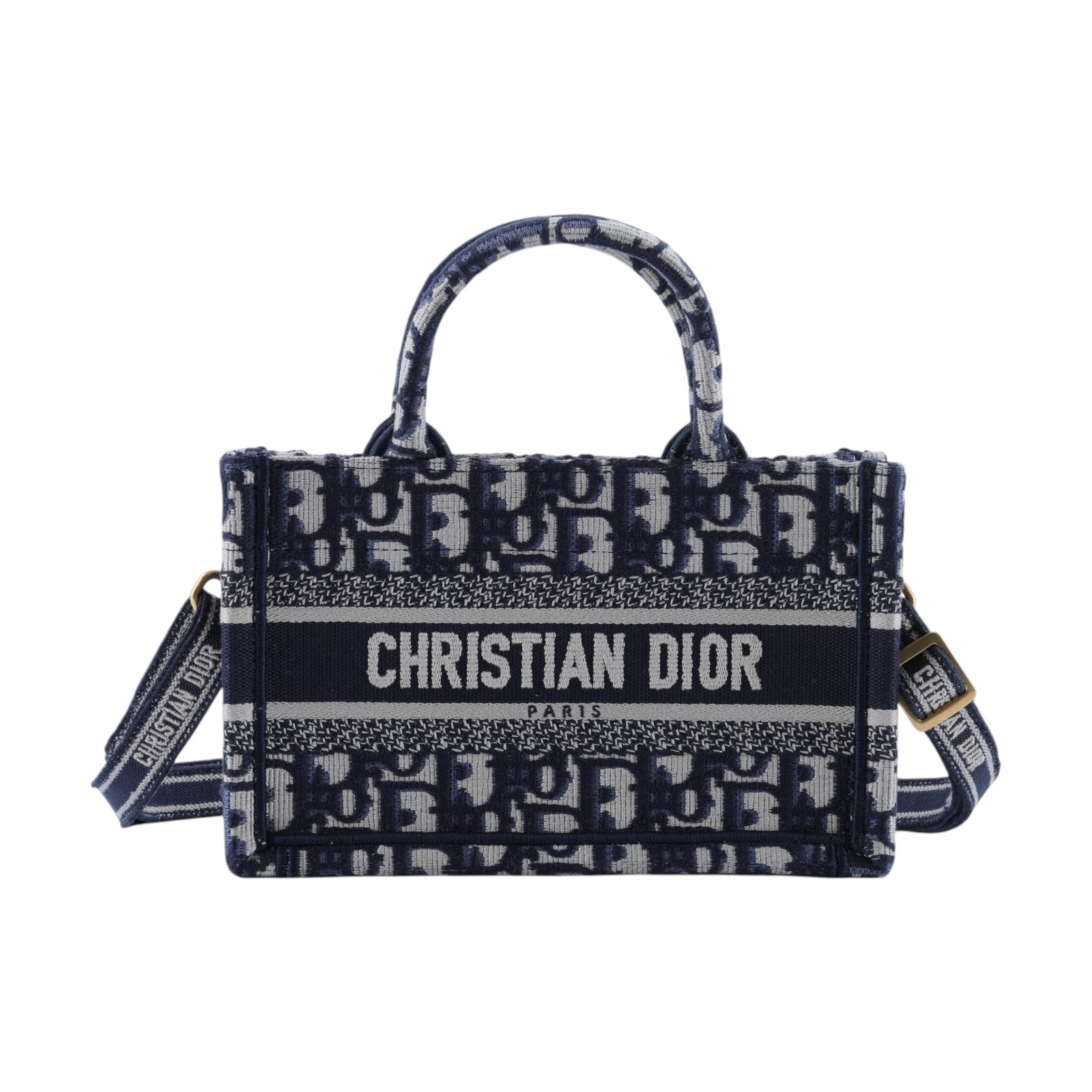 迪奧 CHRISTIAN DIOR Book Tote 迷你 手提 肩背 托特包 藍色 米色 S5573CRIW  防塵袋/背帶