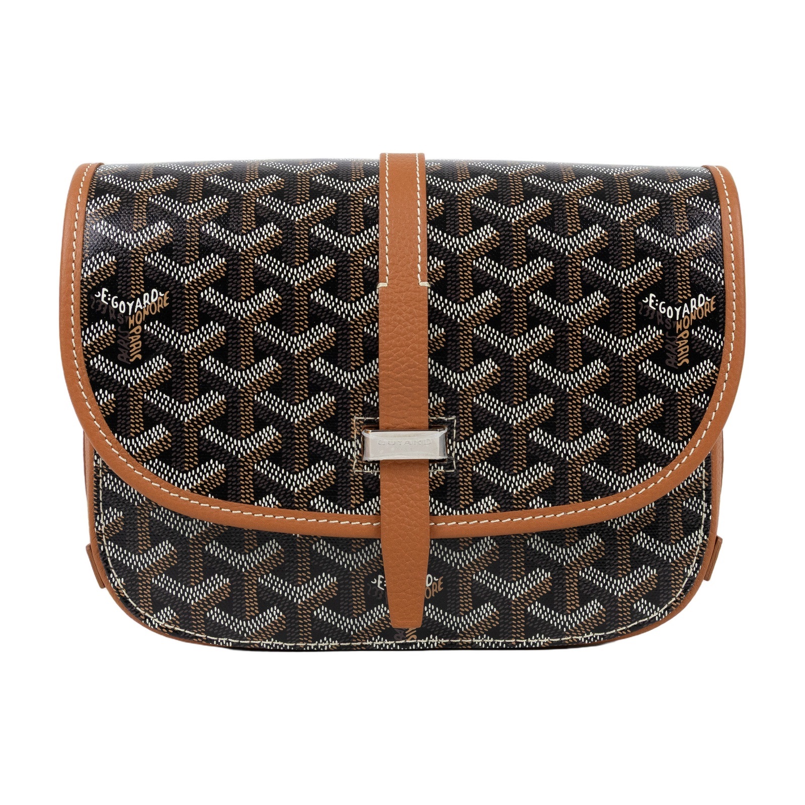 高雅德 GOYARD Belvédère PM 小型 馬鞍包 肩背包 斜背包 BELVE3PMLTY 焦糖黑BELVEDERE PM 防塵袋/購買證明