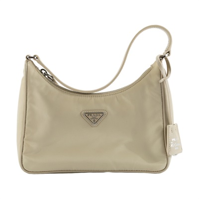 普拉達 PRADA Prada Re-Edition 環保尼龍 迷你袋 1NE204 奶茶RE-EDITION 2005腋下包 無附屬品